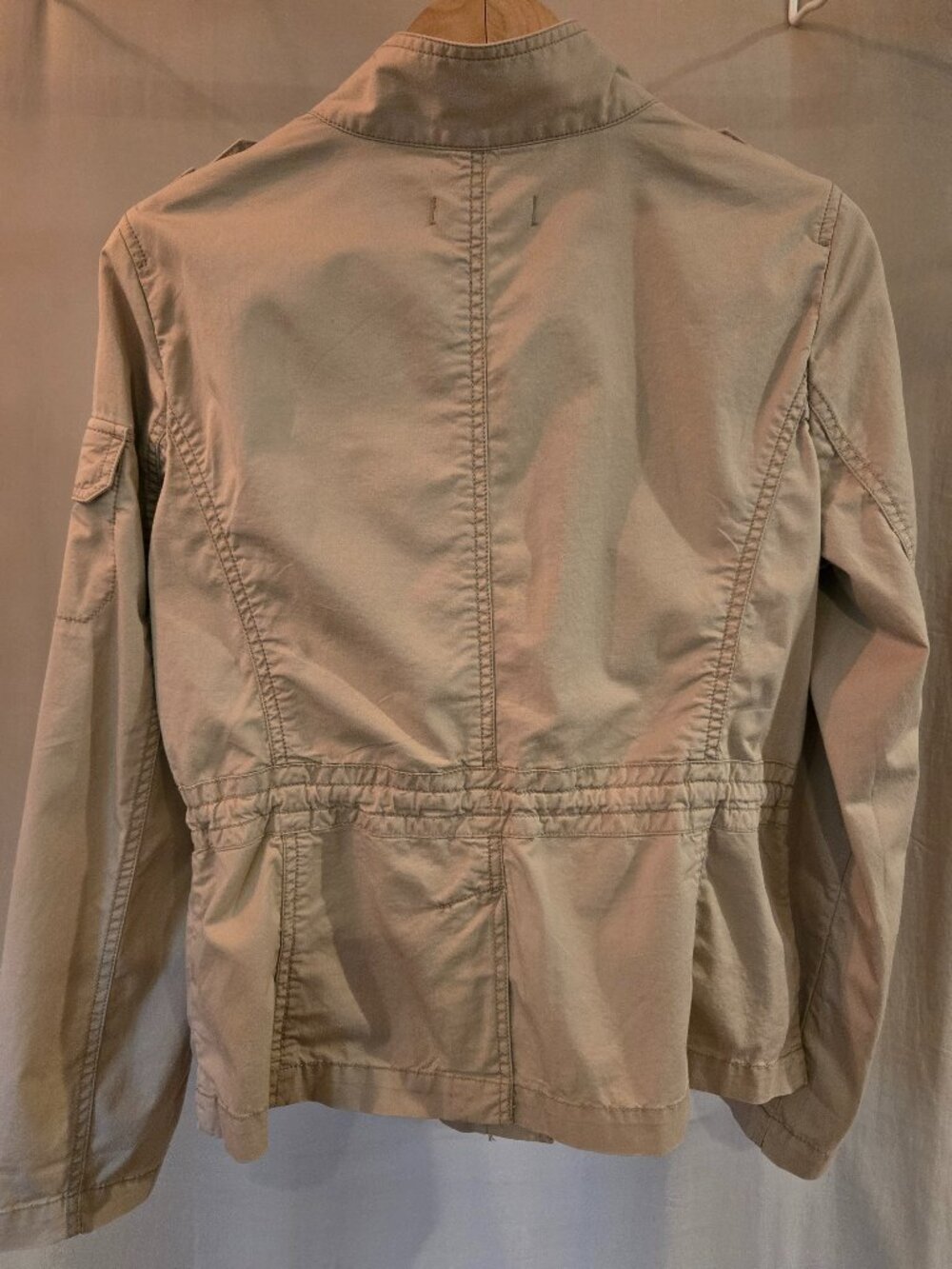 LOFT Tan Utility Jacket Safari Cargo Field Coat Size M NWOT - Picture 4 of 12